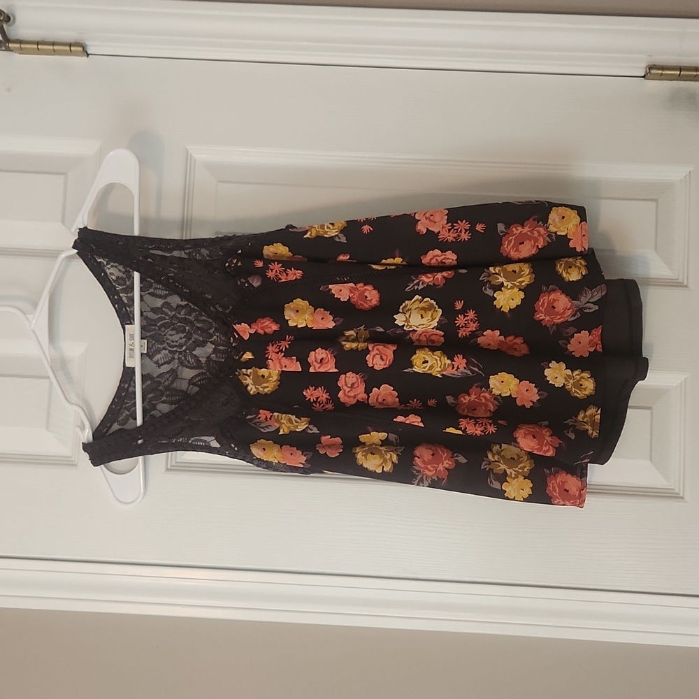 Brown floral Taylor & Sage Summer top (Small)